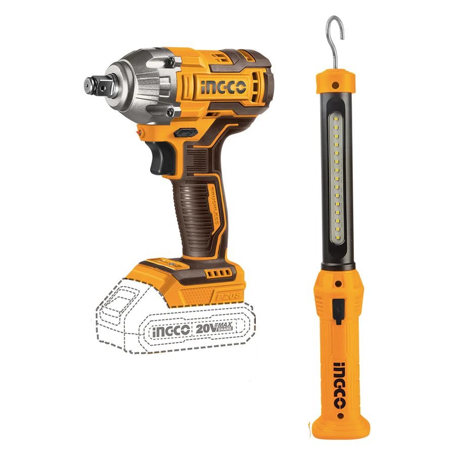 Ingco Ingco COSLI23011 Cordless Impact Wrench Combo Kit 3 Pcs 20V 2.0AH, Power Tools Drills & Drivers — Southend Philippines