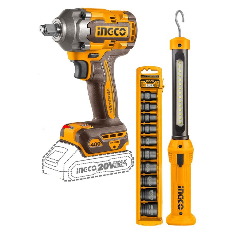 Ingco Ingco COSLI23048 Cordless Impact Wrench Combo Kit 3 Pcs 20V 2.0AH, Power Tools Drills & Drivers — Southend Philippines