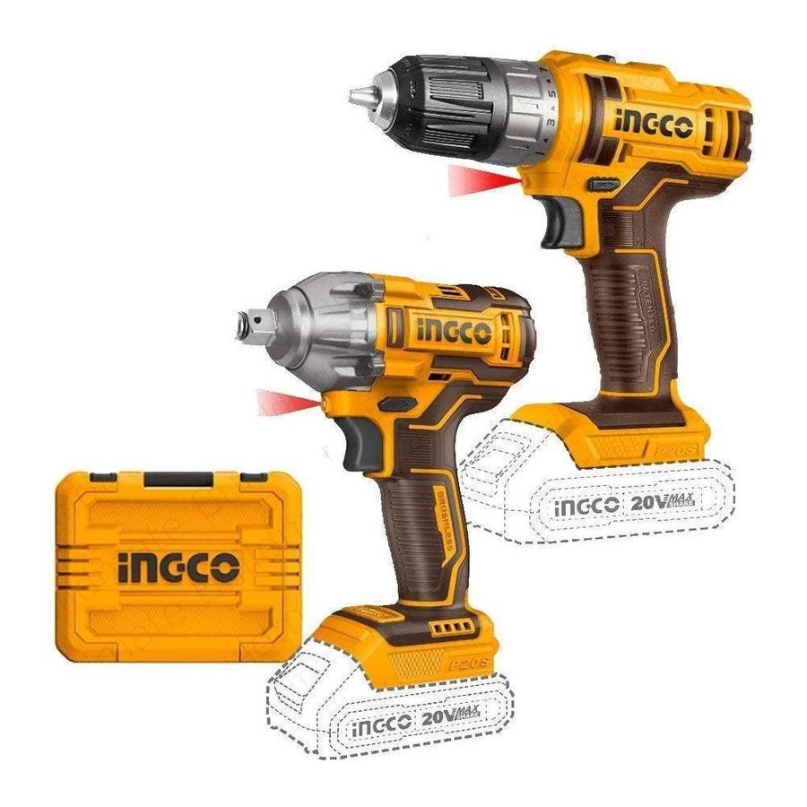 Ingco Ingco COSLI230702 Li-Ion Cordless 2 Pcs Combo Kit, Power Tools Batteries & Chargers — Southend Philippines