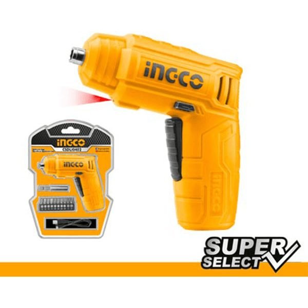 Ingco Ingco CSDLI0402 4V Li-Ion Cordless Screwdriver [SS], Power Tools Batteries & Chargers — Southend Philippines