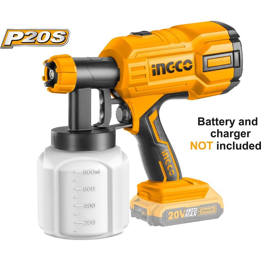 Ingco Ingco CSGLI2001 20V Cordless Paint Spray Gun (Bare), Power Tools — Southend Philippines