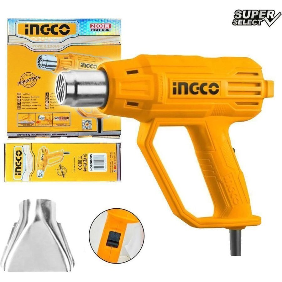 Ingco Ingco HG2000385 Heat Gun / Hot Air Gun 2000W (SS), Power Tools Heat Guns — Southend Philippines