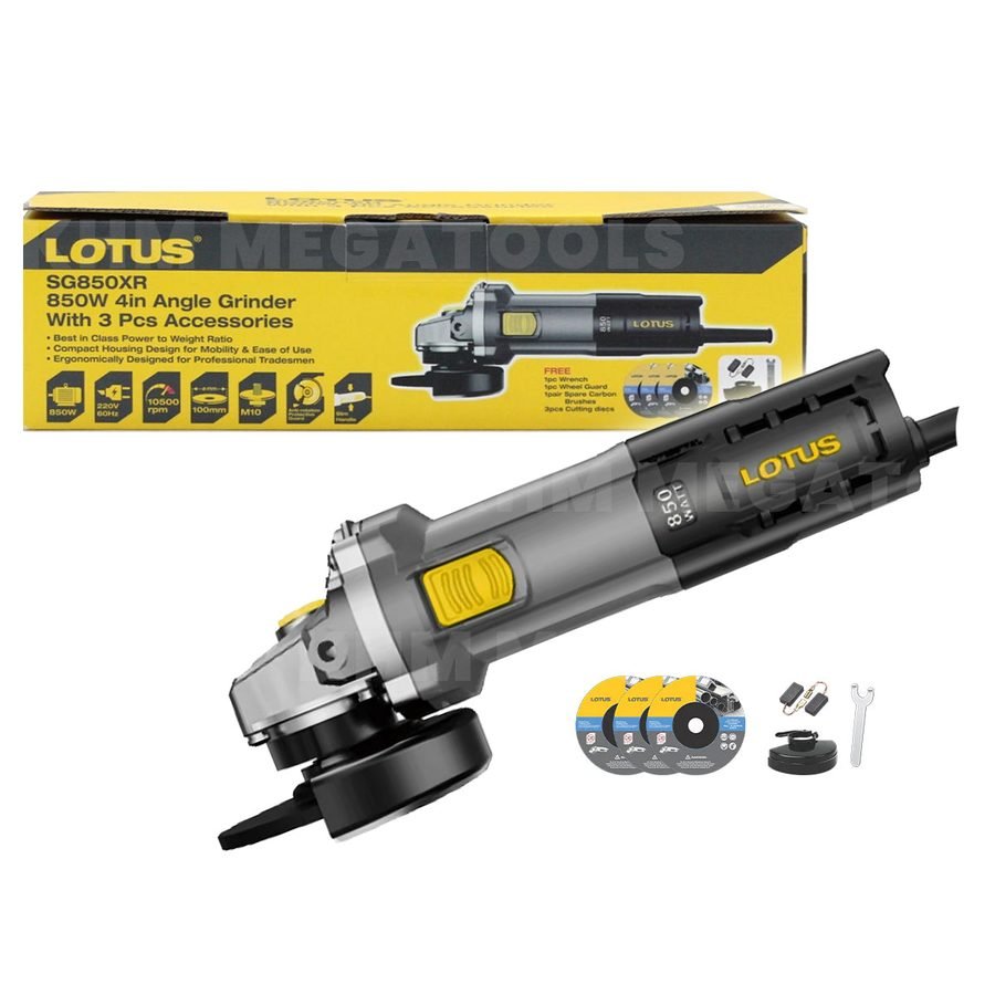 Lotus SG850XR Angle Grinder W/3pcs Cutting Disc 4" 850W