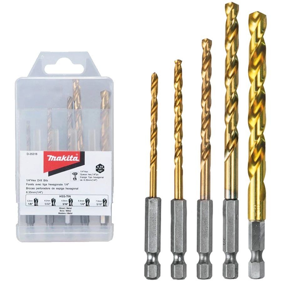 Makita Makita D-35318 HSS-Tin Metal Impact Drill Bit Set 5 Pcs, Power Tools Drills & Drivers — Southend Philippines