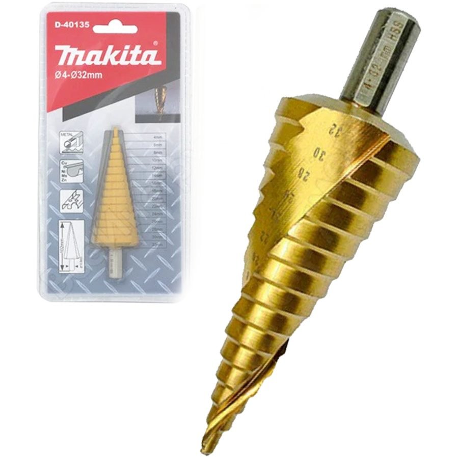 Makita Makita D-40135 Step Drill Bit Straight 4-32mm, Power Tools Drills & Drivers — Southend Philippines