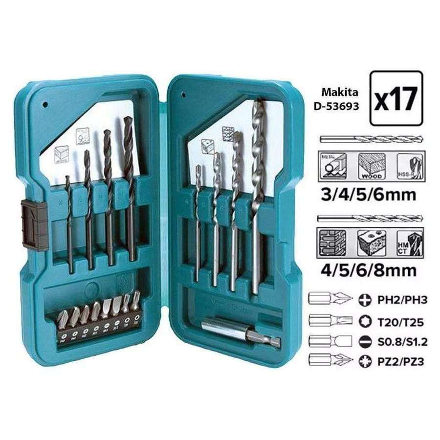 Makita Makita D-53693 – 17pc. Multi Bit/Drill Bit Combination Set, Power Tools Drills & Drivers — Southend Philippines