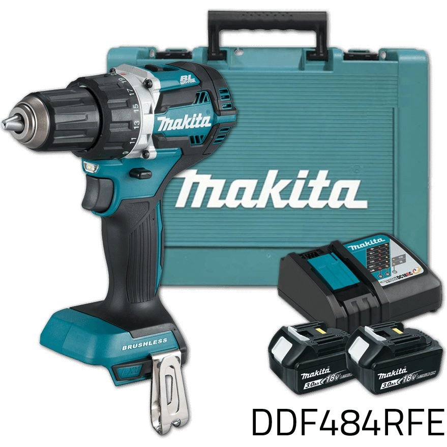 Makita Makita DDF484RFE 18V Cordless Brushless Drill - Driver (LXT) [Kit}, Power Tools Drills & Drivers — Southend Philippine