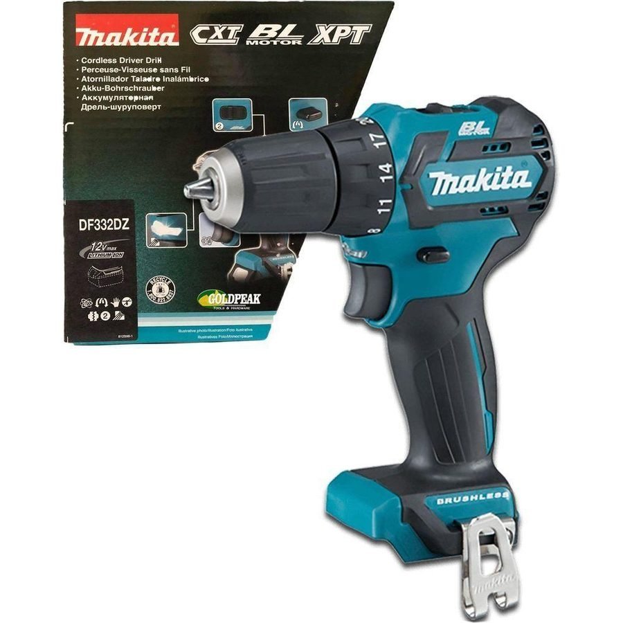 Makita Makita DF332DZ 12V 10mm Cordless Brushless Drill Driver (CXT-Series) [Ba, Power Tools Drills & Drivers — Southend Phil