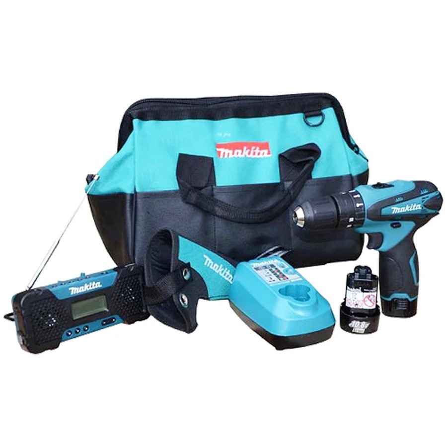 Makita Makita DK1202 COMBO KIT HP330DZ / MR051 – AM-FM Radio / Cordless Hammer , Power Tools Drills & Drivers — Southend Phil