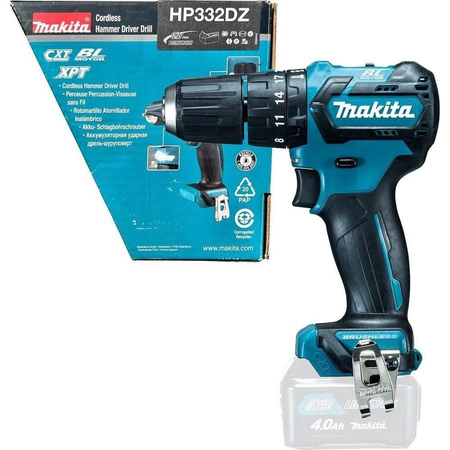 Makita Makita HP332DZ 12V Cordless Hammer Drill (CXT) [Bare], Power Tools Drills & Drivers — Southend Philippines