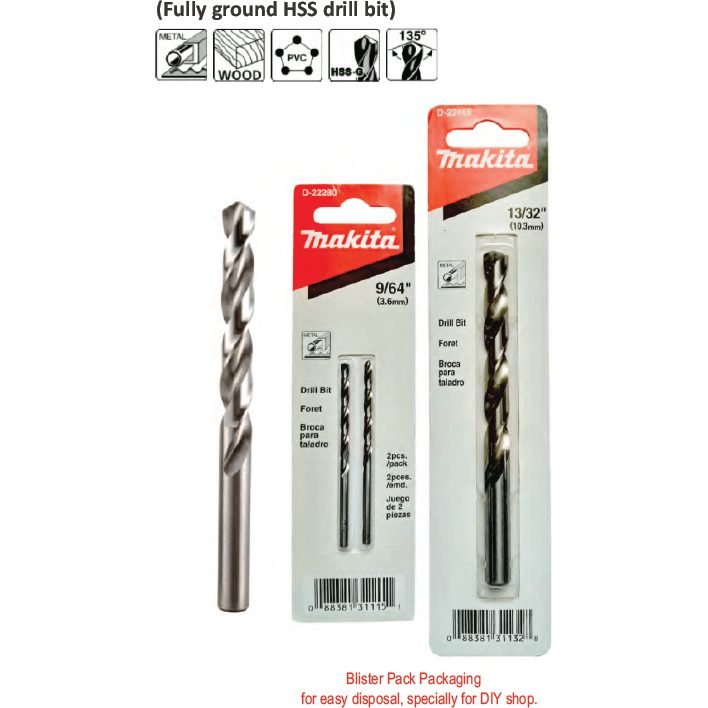 Makita Makita HSS-G Metal Drill Bit (Blister Pack), Power Tools Drills & Drivers — Southend Philippines