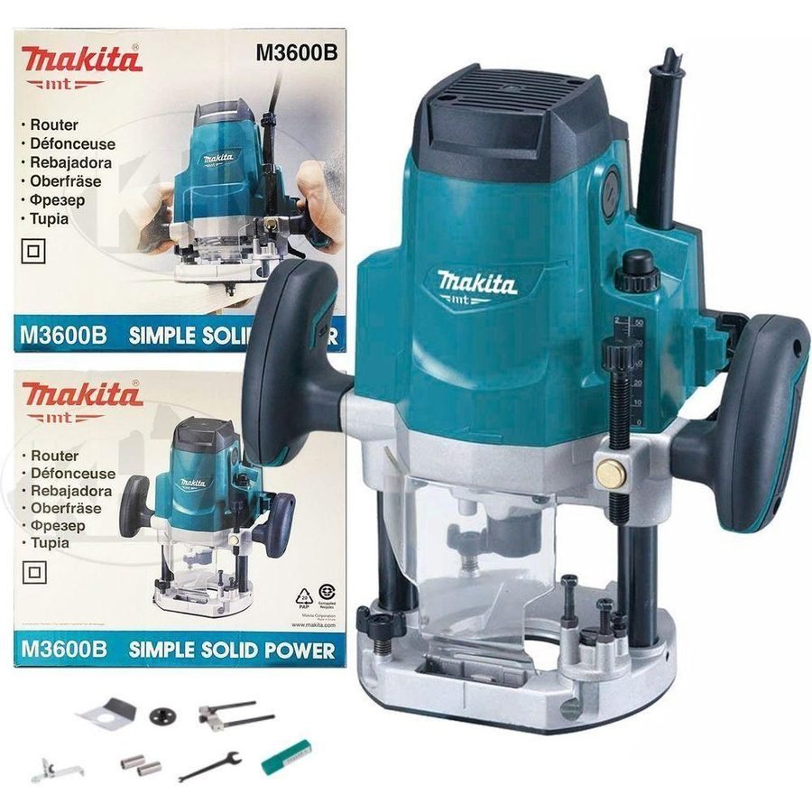 Makita Makita MT M3600B Plunge Router (1/4"&1/2") 1,650W, Power Tools Routers & Planers — Southend Philippines
