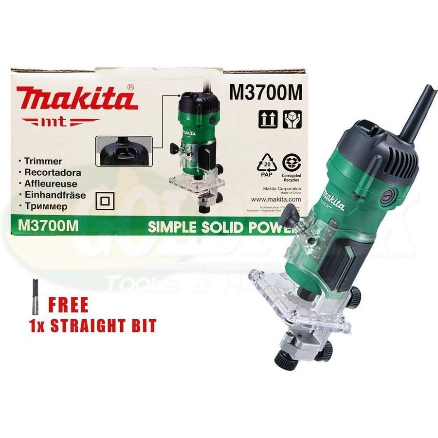 Makita Makita MT M3700M Palm Router 1/4" 530W, Power Tools Routers & Planers — Southend Philippines