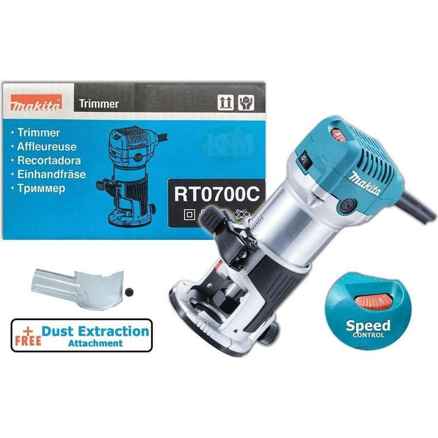 Makita Makita RT0700C Palm Router 1/4" (Variable Speed) 710W, Power Tools Routers & Planers — Southend Philippines