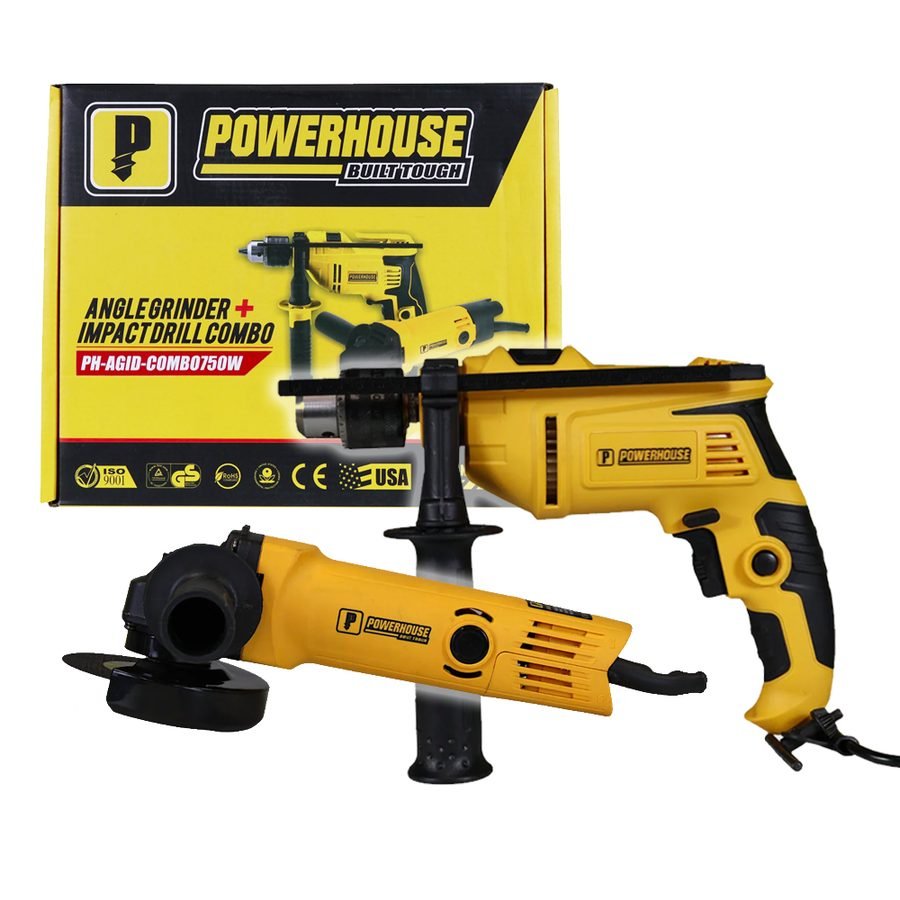 Powerhouse PH-AGID-COMBO750W Angle Grinder And Impact Drill Combo Set