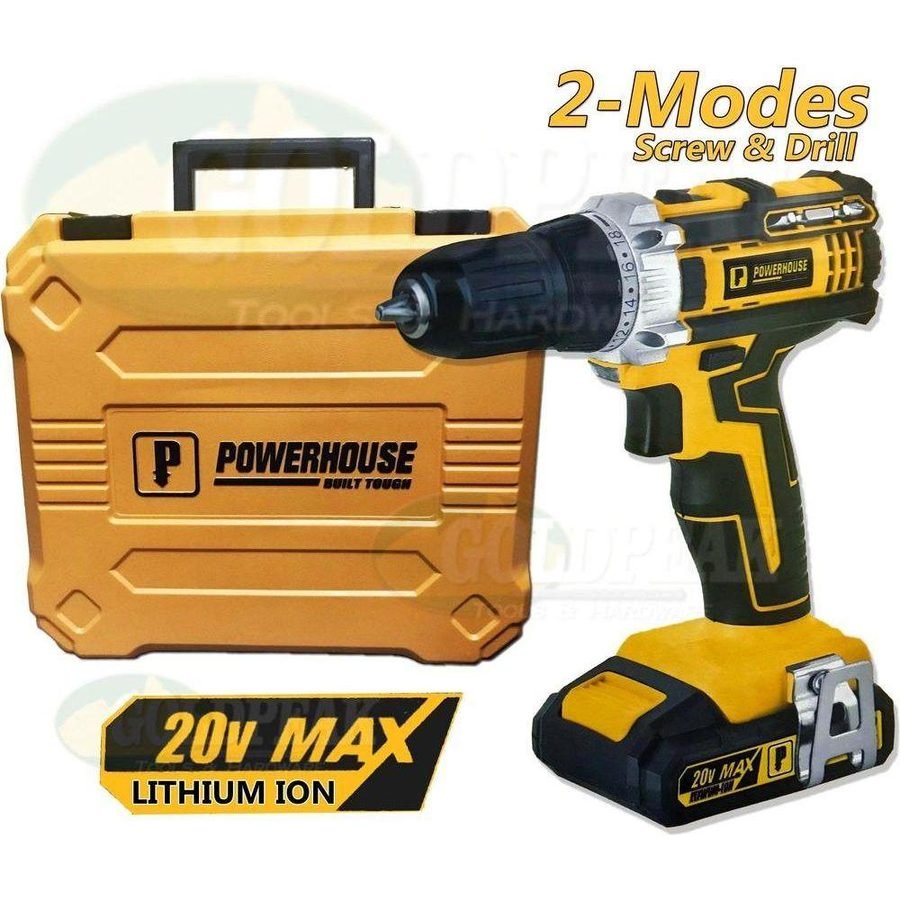 Powerhouse Powerhouse PHBK-20V-CDD (20V) Cordless Drill / Driver, Power Tools Drills & Drivers — Southend Philippines