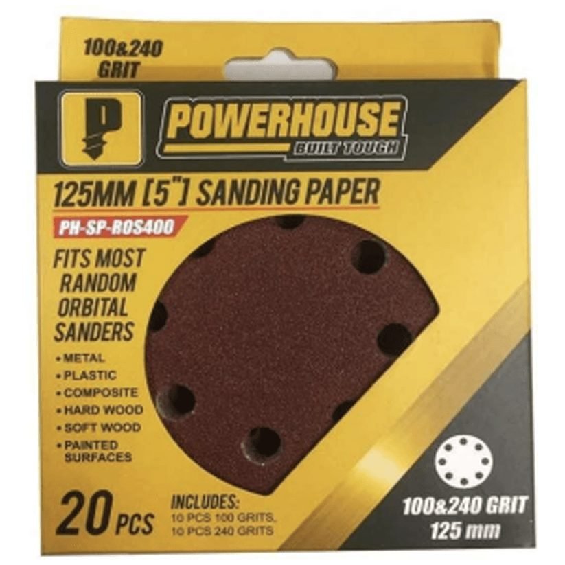Powerhouse Powerhouse Sanding Paper For Random Orbital Sander 125MM, Power Tools Sanders — Southend Philippines