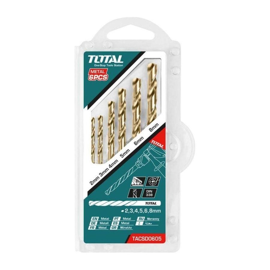 Total Total TACSD0605 6pcs HSS Twist Metal Drill Bit Set, Power Tools Drills & Drivers — Southend Philippines