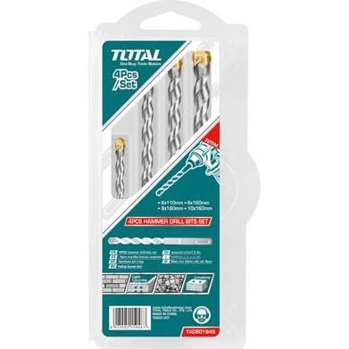 Total Total TACSD1945 4pcs SDS-Plus Drill Bit Set, Power Tools Rotary & Demolition — Southend Philippines