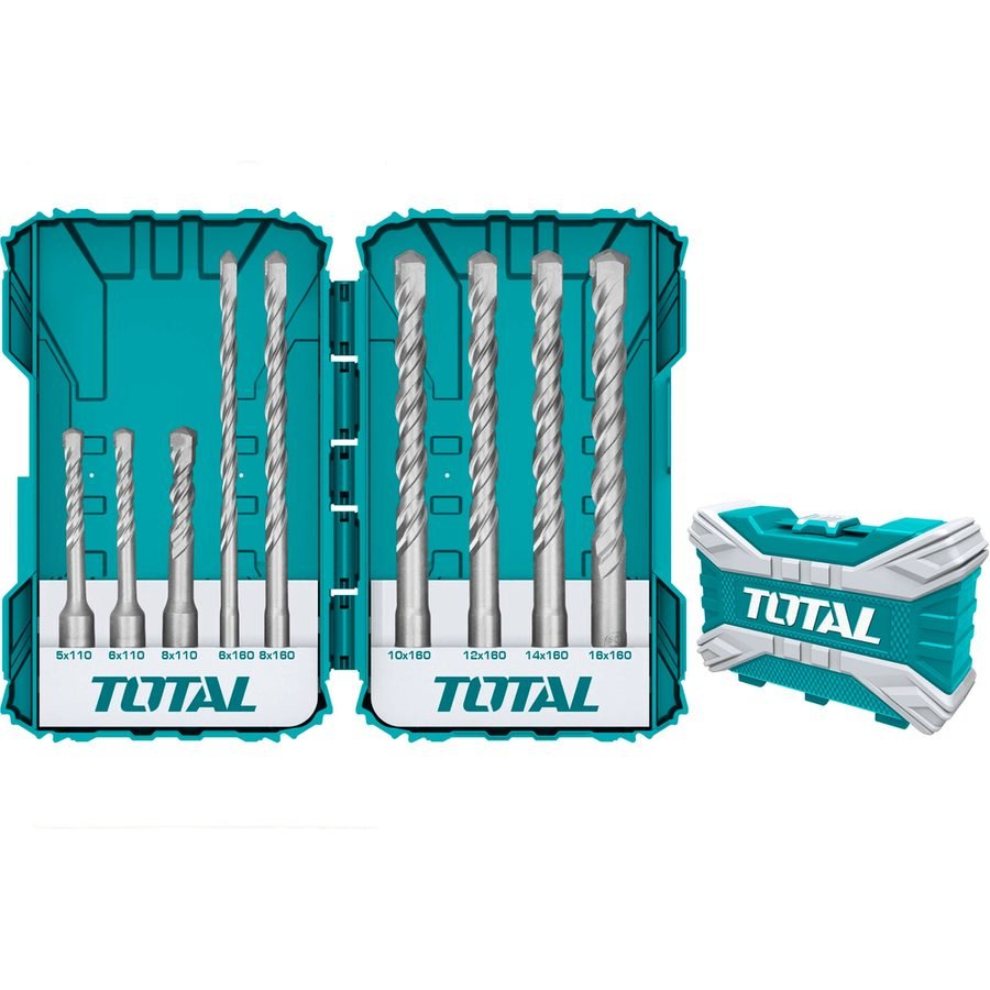 Total Total TACSDL30901 9pcs SDS-Plus Drill Bit Set, Power Tools Rotary & Demolition — Southend Philippines