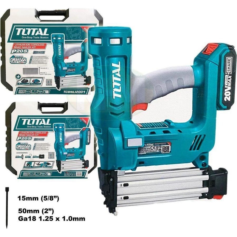 Total Total TCBNLI2001 20V Cordless Brad Nailer / Nail Gun Kit F50, Power Tools Nailers & Staplers — Southend Philippines