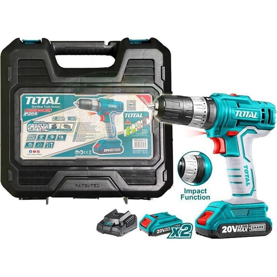 Total Total TIDLI20012 20V Cordless Impact Drill / Hammer Drill, Power Tools Drills & Drivers — Southend Philippines