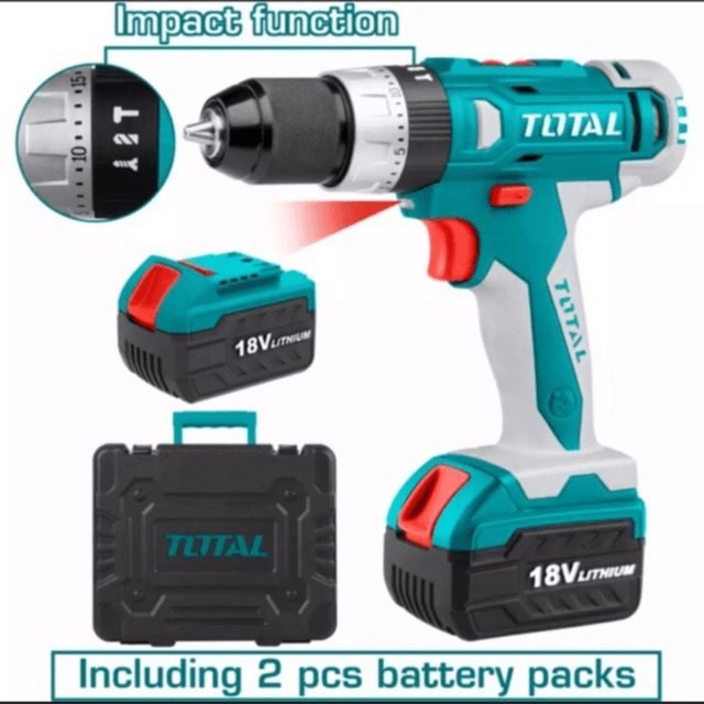 Total Total TIDLI228180 18V Cordless Hammer Drill, Power Tools Drills & Drivers — Southend Philippines