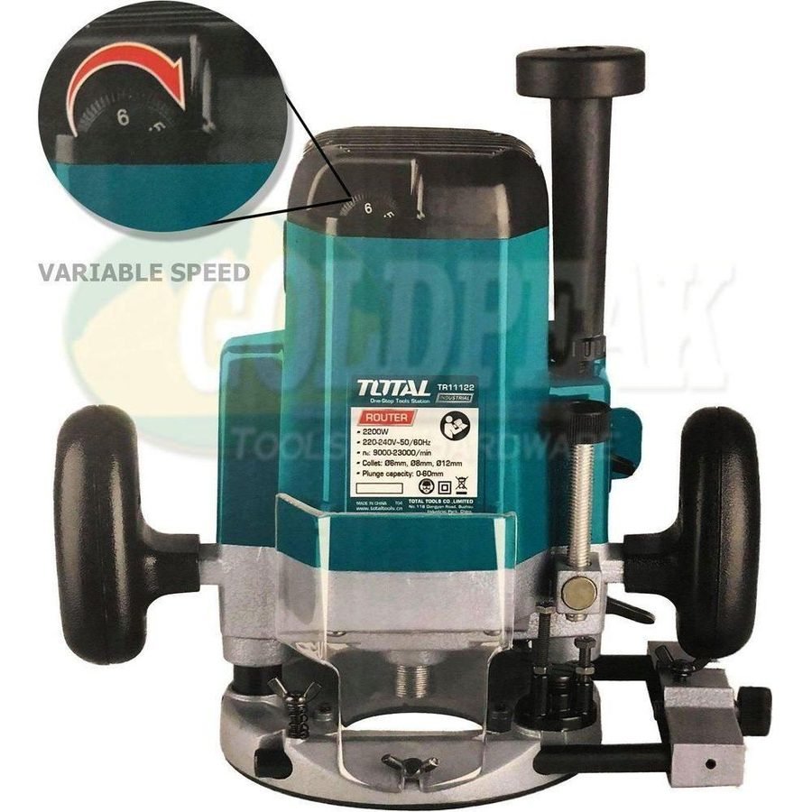 Total Total TR11122 Plunge Router (Variable Speed), Power Tools Routers & Planers — Southend Philippines