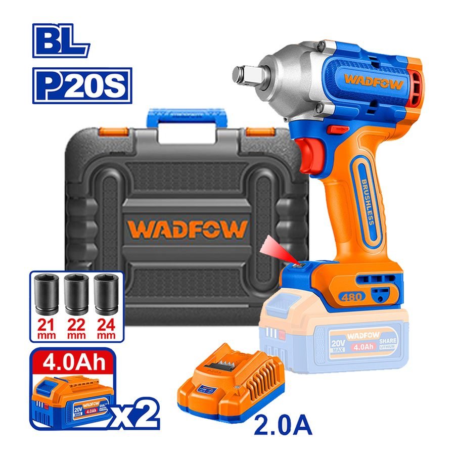 Wadfow Wadfow WCD1B483 Cordless Impact Wrench 20V, Power Tools Drills & Drivers — Southend Philippines