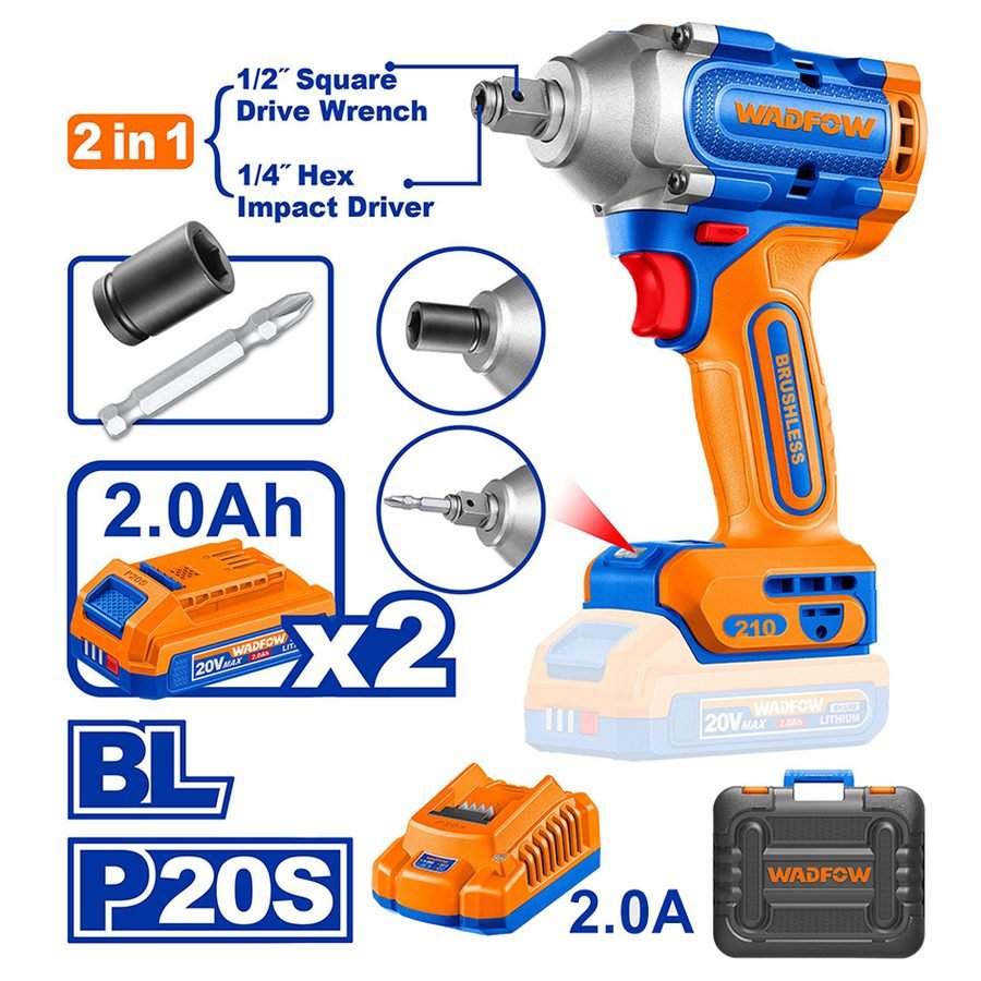 Wadfow Wadfow WCD3B21 Cordless Impact Driver 20V, Power Tools Drills & Drivers — Southend Philippines