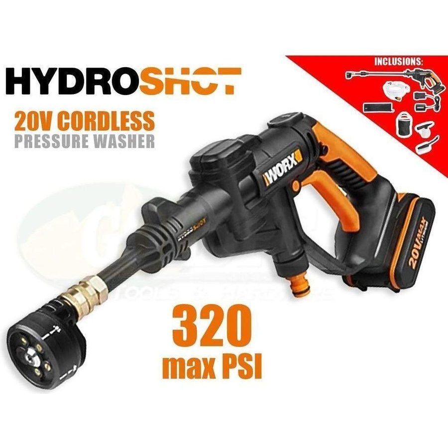 Worx WG629E.1 20V HydroShot Cordless Portable Pressure Washer Kit, Power Tools Batteries & Chargers — Southend Philippines