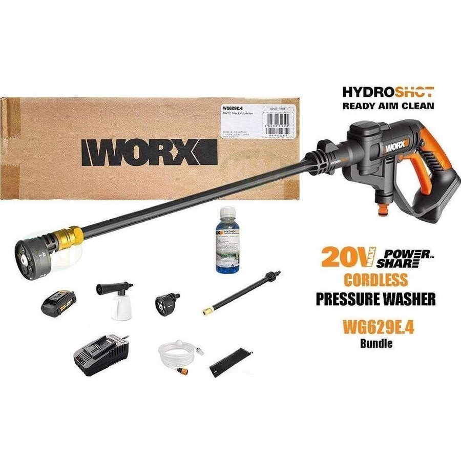 Worx WG629E.4 20V HydroShot Cordless Portable Pressure Washer Kit, Power Tools Batteries & Chargers — Southend Philippines