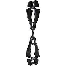 Ergodyne Squids 3400 Glove Clip Holder With Dual Clips, Black