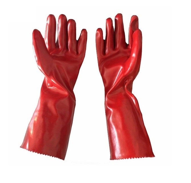 Fully Dipped PVC Gloves, Red