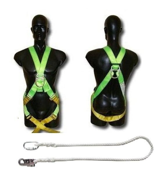 H-4528 Full Body Haress Front & Rear D-Ring W/ Small Hook Lanyard, PPE Fall Protection — Southend Philippines