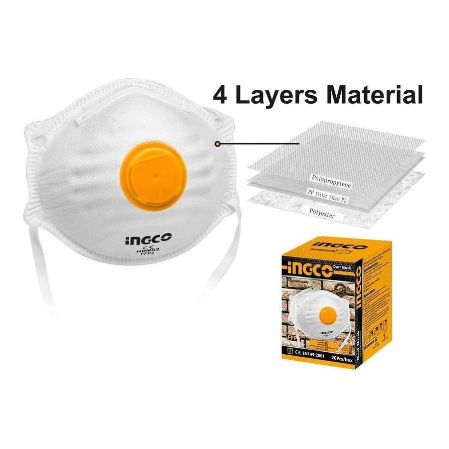 Ingco Ingco HDM02 Dust Mask (N95 With Valve), PPE Respiratory — Southend Philippines