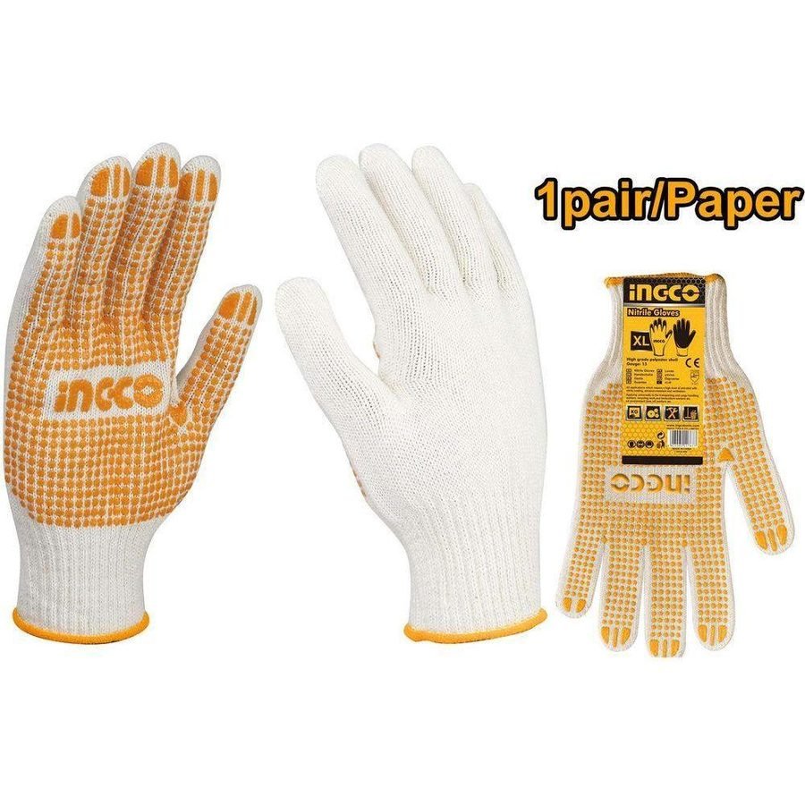 Ingco Ingco HGVK05 Knitted & PVC Dots Gloves 10", PPE Hand Protection — Southend Philippines