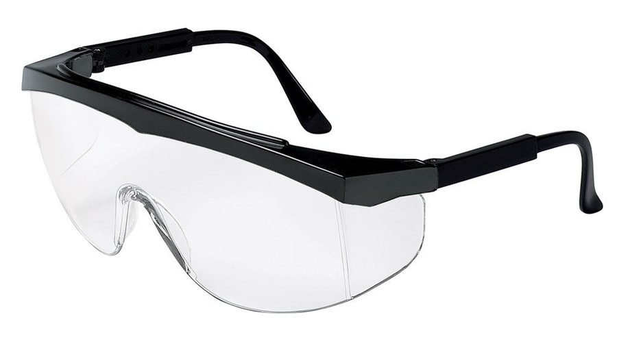MCR Crews® Black Safety Glasses With Clear Lens SS110