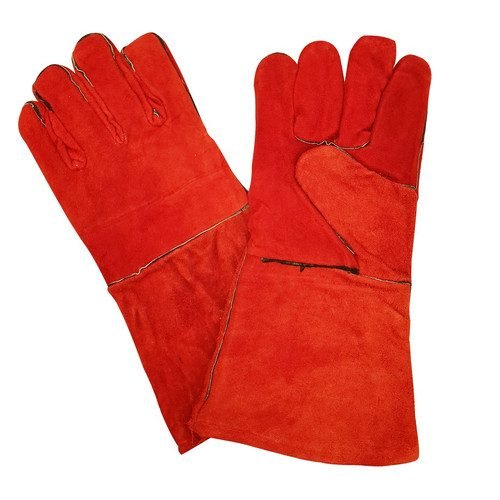 Orange Leather Welding Gloves, PPE Hand Protection — Southend Philippines
