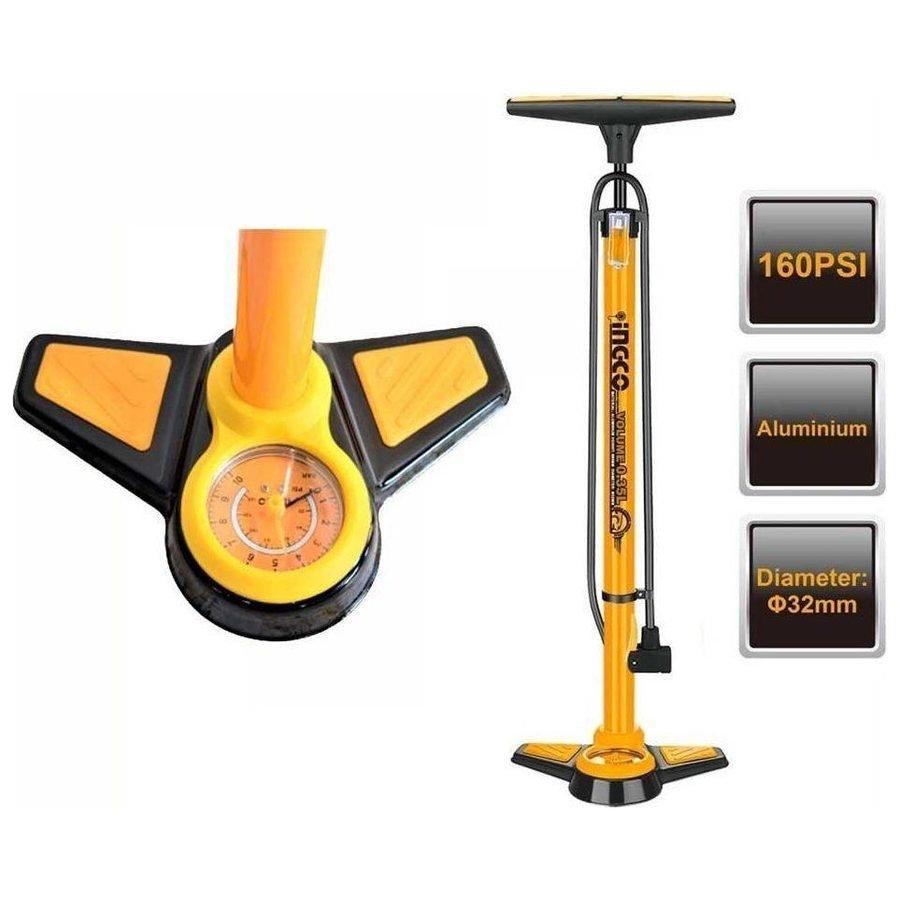 Ingco Ingco MPP3201 Tire Hand Pump Inflator (Anti-Slip Foot Pad) 160 Psi, Pumps & Motors Pumps — Southend Philippines