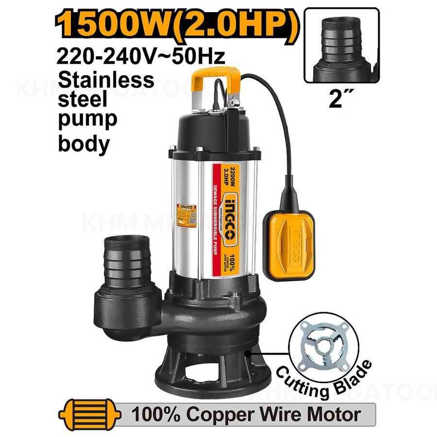Ingco Ingco SPDB150068-5 Submersible Pump 1500W 2.0HP, Pumps & Motors Submersible Pumps — Southend Philippines