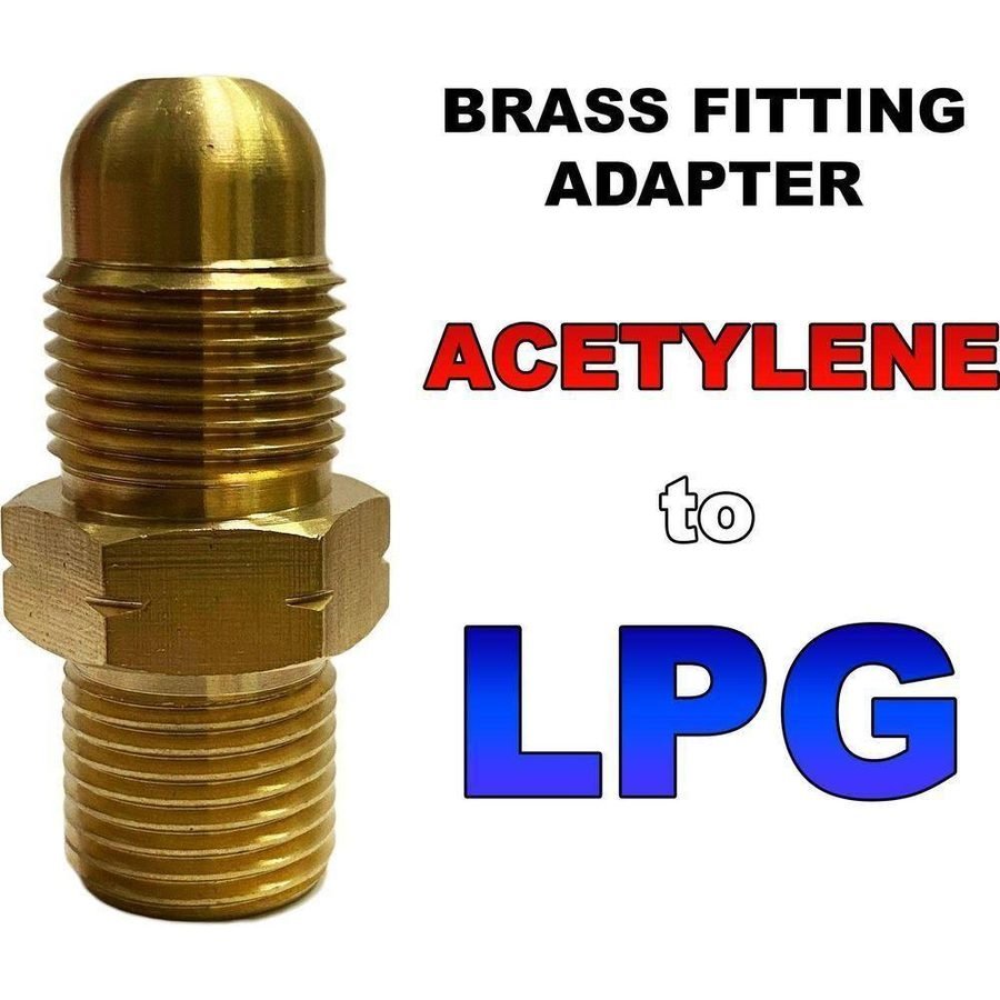 Acetylene To LPG Adapter / Adaptor Brass Fitting For Welding & Cutting O, Welding Supplies Torches & Cutting — Southend Phili
