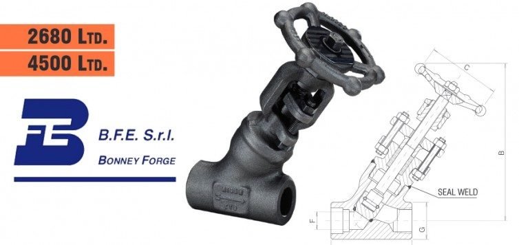 Bonney Forge Welded Bonnet (Y Type)- 2680 Lb. & 4500 Lb. Globe Valves, Welding Supplies — Southend Philippines