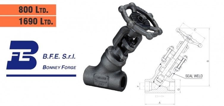 Bonney Forge Welded Bonnet (Y Type)- 800 Lb. & 1690 Lb. Globe Valves, Welding Supplies — Southend Philippines