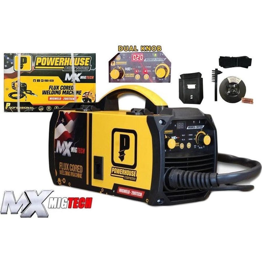 Powerhouse Powerhouse MIGWELD-200TECH MIG DC Inverter Welding Machine 200A (Fluxcor, Welding Supplies Welding Machines — Sout